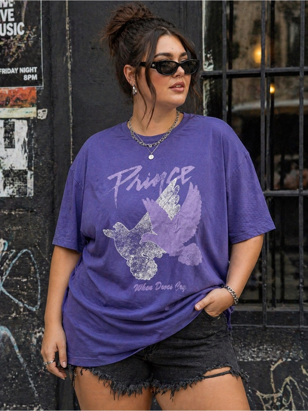 GAP Prince Purple When Doves Cry Graphic Band Tee Vintage Inspired Sz XXL Rock